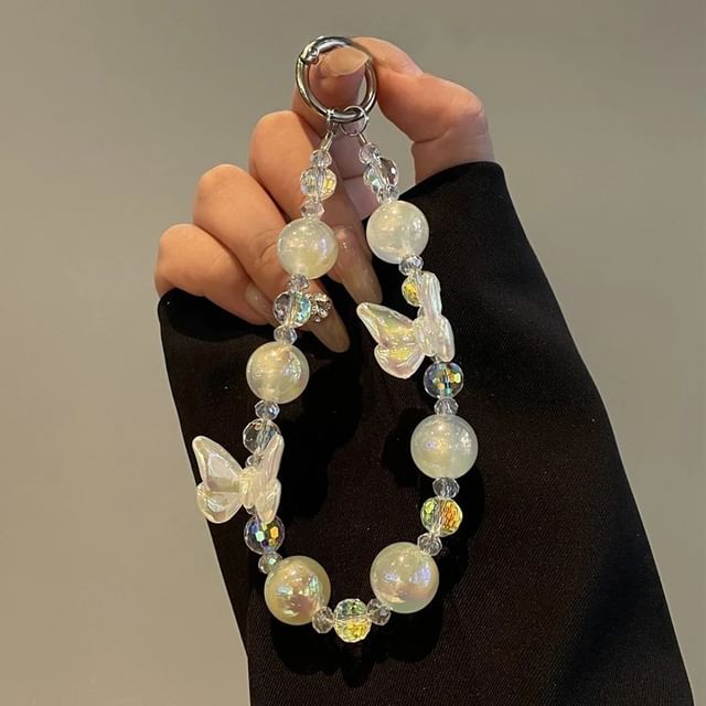 Butterfly Phone Lanyard Beaded