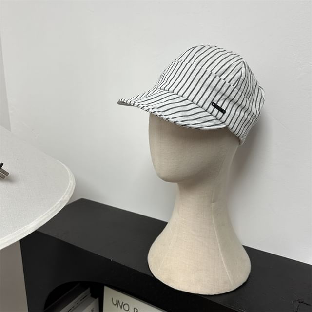 Brim Cap Striped Short Baseball
