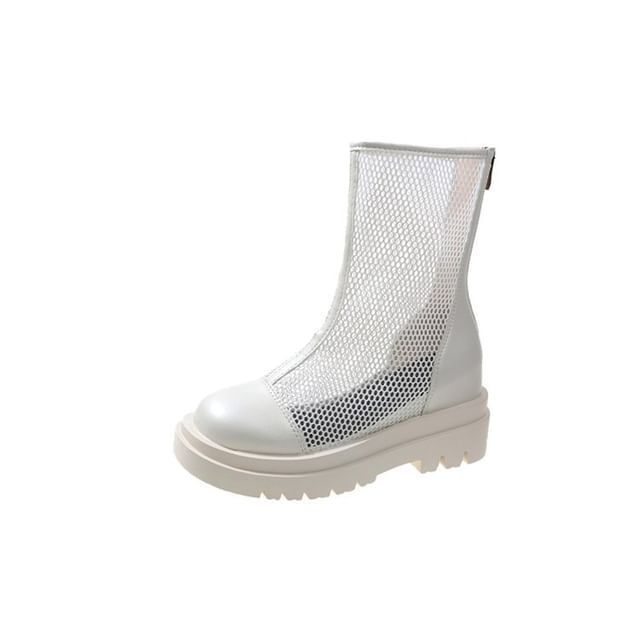 Short Boots Platform Mesh Plain