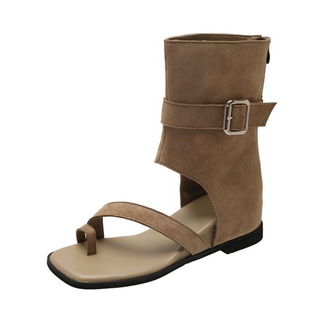 Toe Hidden Loop Boots Wedge Short