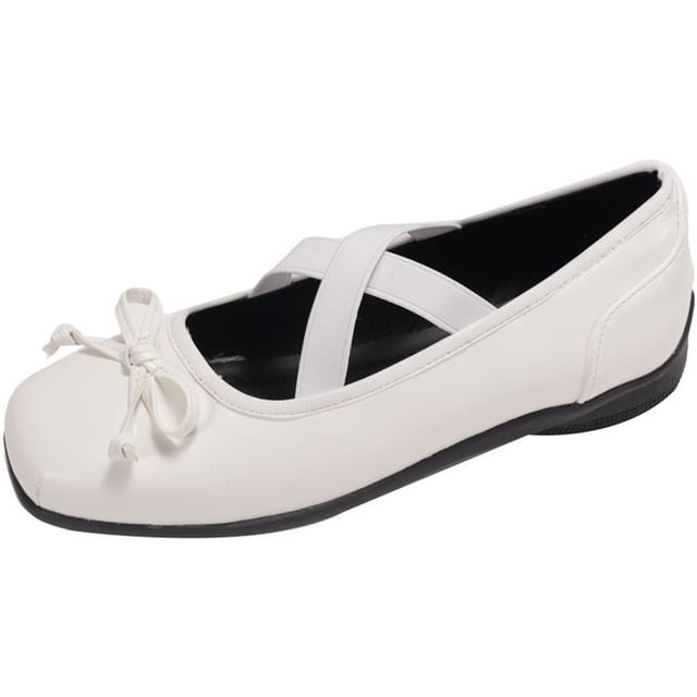Bow Ballet Toe Flats Square