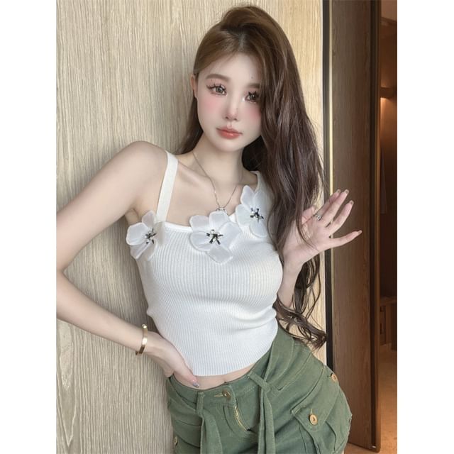 Top Tank Crop Asymmetrical Floral