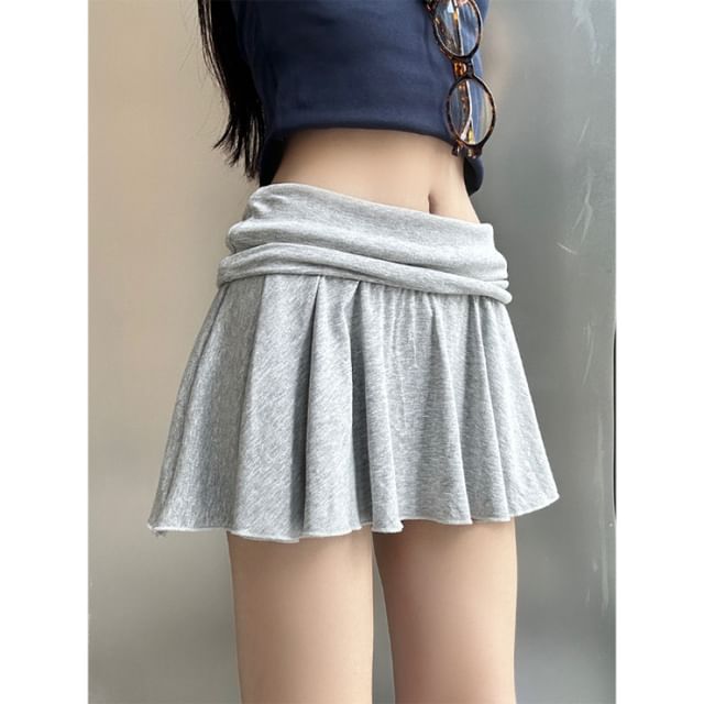 Rise Plain Mini Low Skirt