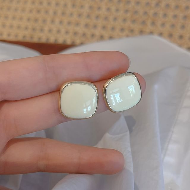 Silver Square Stud 925 Earring Sterling