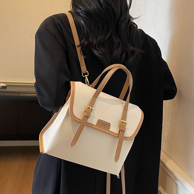 Flap Faux Backpack Leather