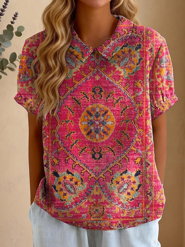 Women's Blouse Print Graphic Abstract Vintage Stylish