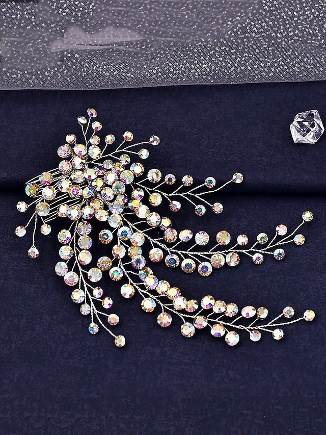 Elegant Hair Bridal Rhinestone Accessory and Crystal Flower –