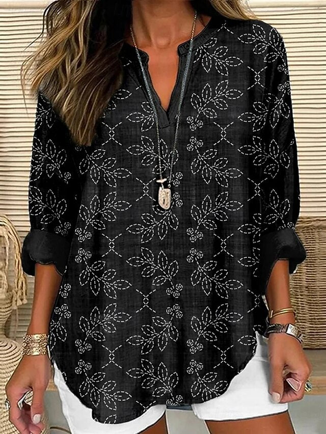 Women's Shirt Buttons Print Floral Vintage Daily Casual
