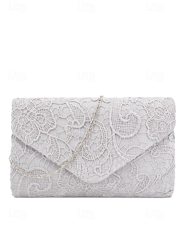 Clutch with Lace Women's Bag Evening Strap Chain