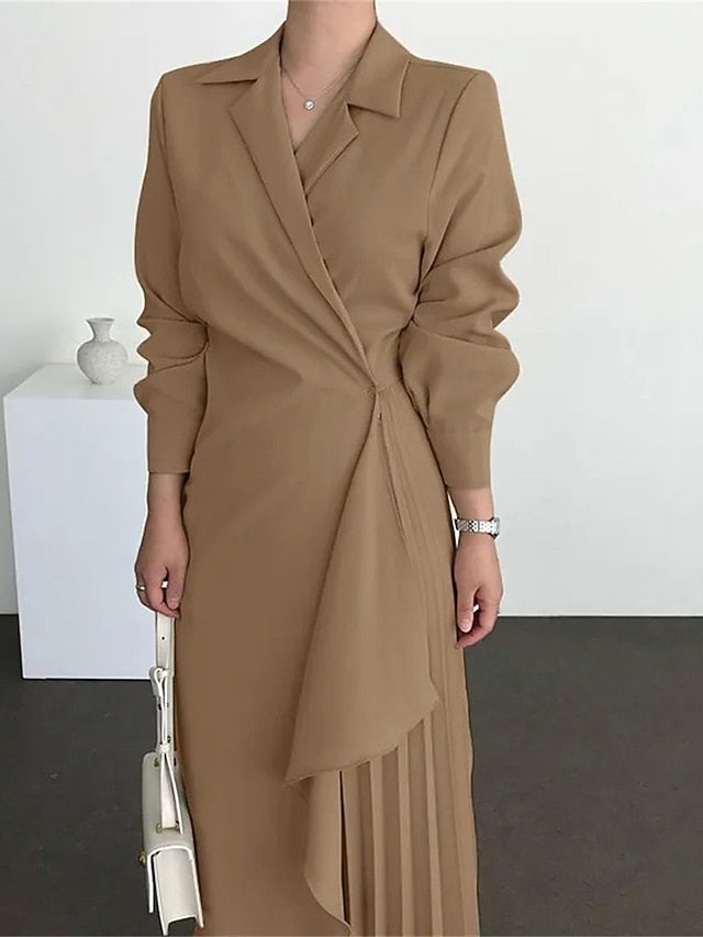 Women's Casual Dress Maxi long Dress Pleated Daily Elegant