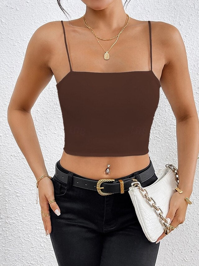 Women's Tank Top Blouse Camisole Tank Top Plain Stylish