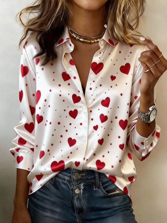 Valentine's Day Women's Shirt Floral Graphic Elegant