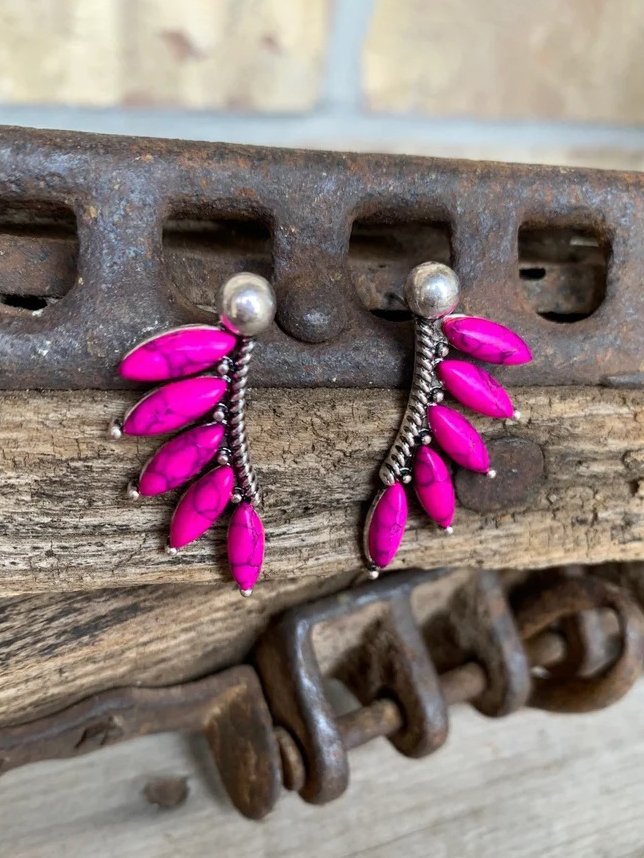 Boucles d'oreilles turquoise simples de style ethnique cc12