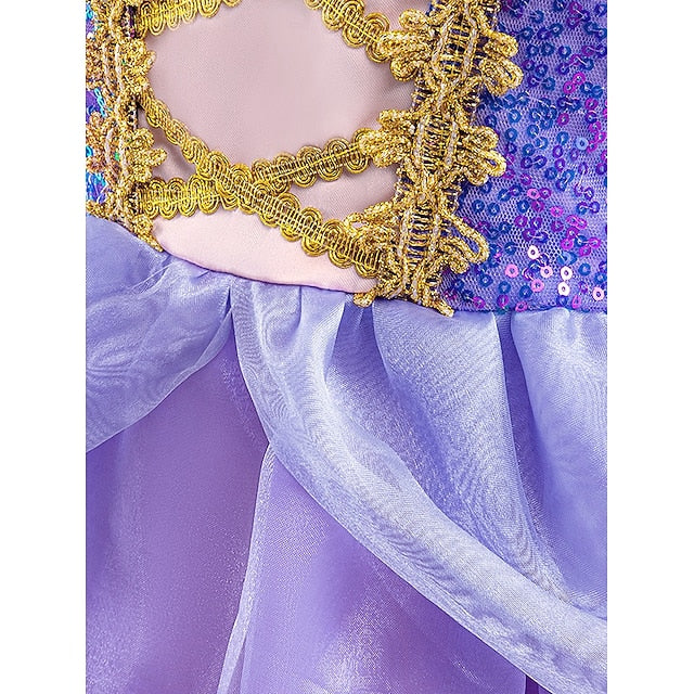 Dress Fairytale Theme Rapunzel Princess Girl Party Sofia Flower