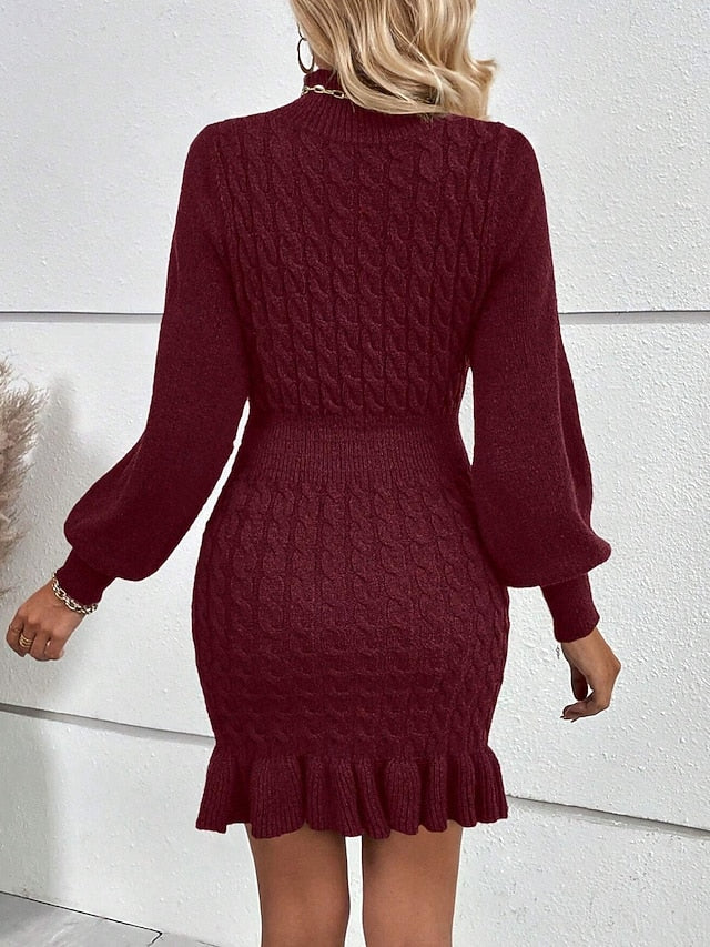 Women's Mini Dress Jumper Dress Elegant Casual Lantern