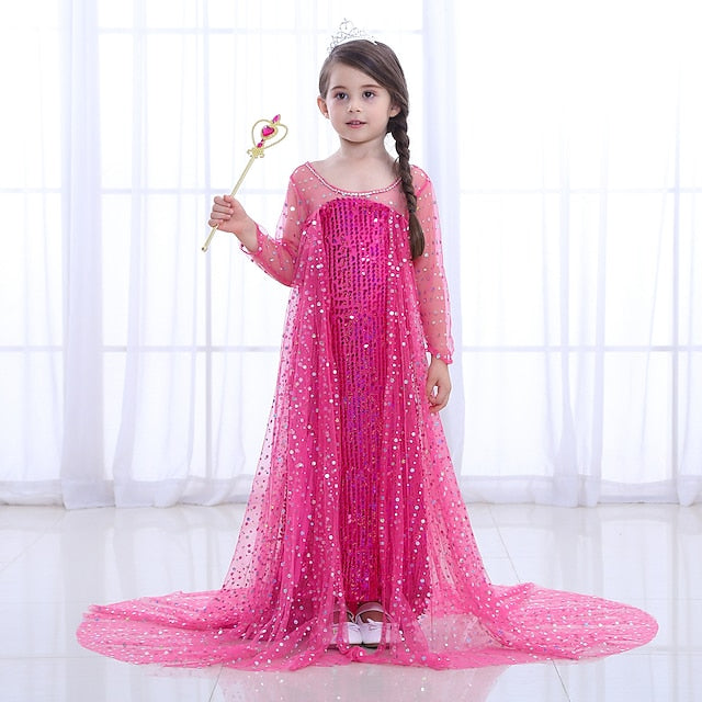 Princess Elsa Dress Movie Girls' Flower Frozen Girl