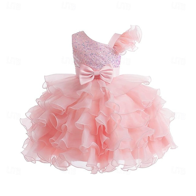 Gown Ball Flower Pageant Girls Dress Ruffle Wedding Party Kids