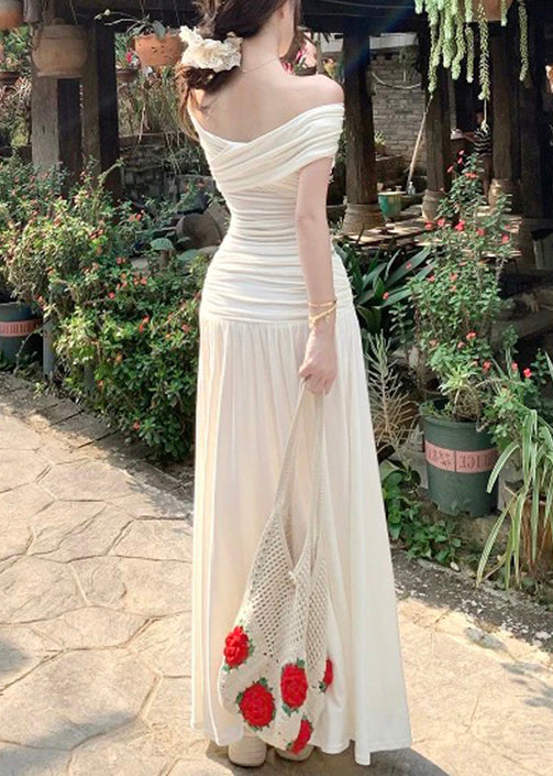 Wrinkled Summer Skirts Set Pieces Tops Art Two And Beige Cotton