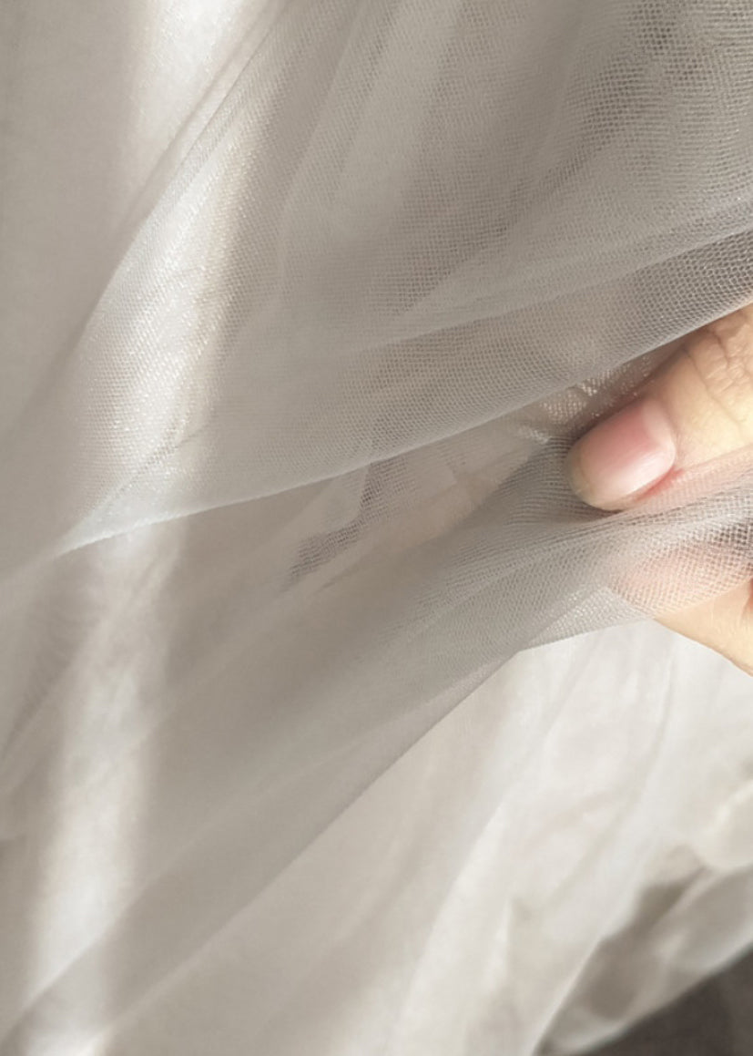 Skirts White Waist Patchwork Line Elastic Tulle Italian A