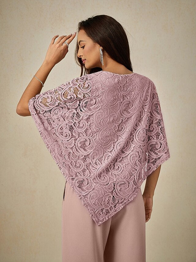 Women's Blouse Dressy Tops Lace Patchwork Layered Plain