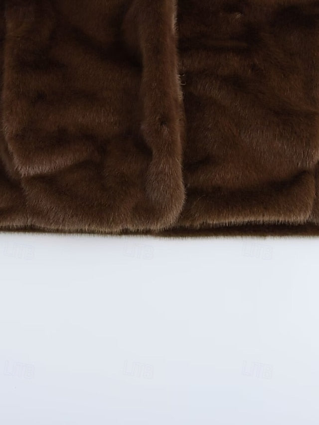 Fur Comfortable Warm Buttons Teddy Women's Faux Coat