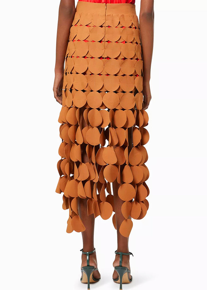 Zip Original Up Out Orange Design Hollow Skirts Summer