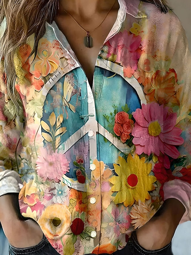 Women's Shirt Linen Like Breathable Lightweight Button Down