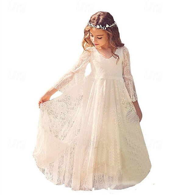 Kid's Lace Dress Formal Girls' Girl Flower
