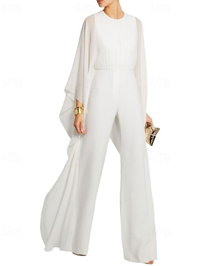 Elegant of Jumpsuit Dress Mother Simple Cape the Bride