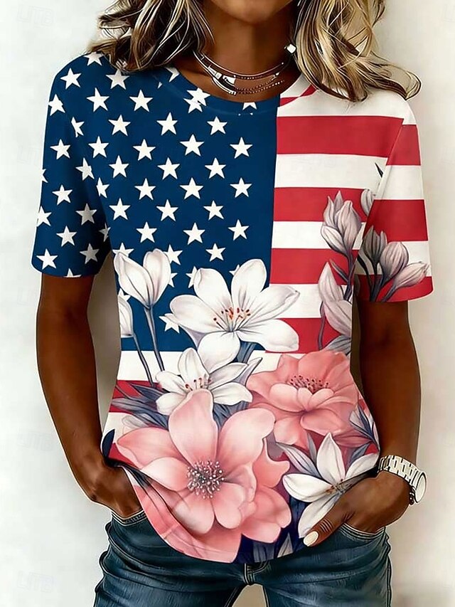 American Independence Day Women's T Shirt Print Graphic