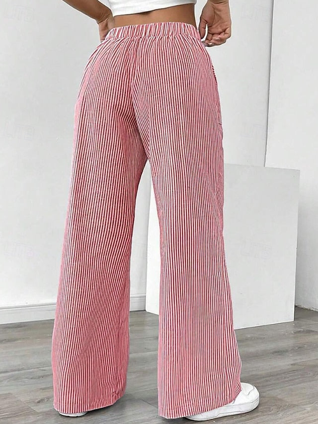 Women's Wide Leg Slacks Streetwear Casual Full Length