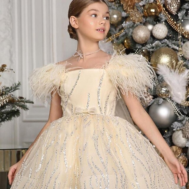 Dress Girls' Sleeveless Solid Kids Performance Party Color