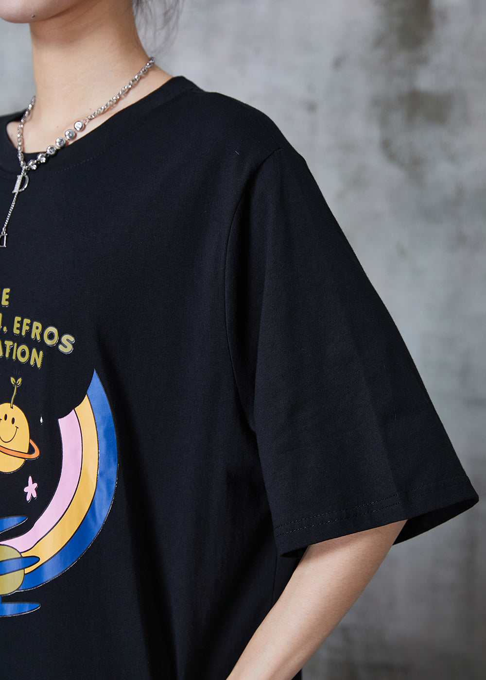 DIY Schwarzes Extragroßes Saum Patchwork Baumwolle Maxikleid Sommer QA1022