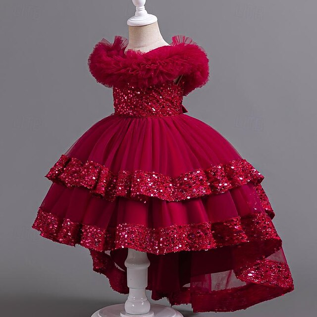 Girl Party Dress Sleeveless Flower Sequin Kids Girls'