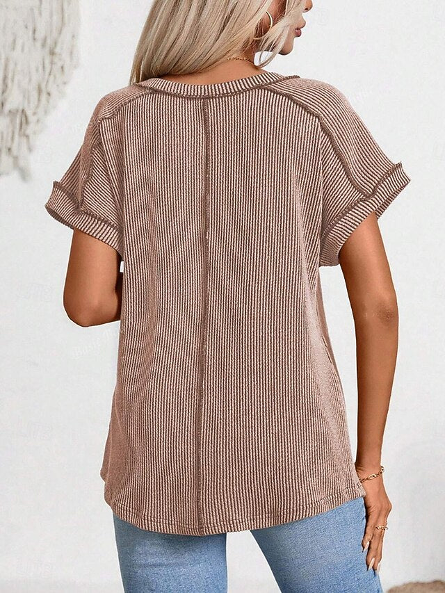 Women's T Shirt Patchwork Color Block Color Block Fashion