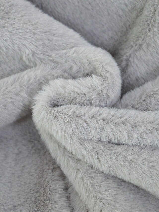 Breathable Fur Faux Women's Pocket Fleece Lined Coat Warm