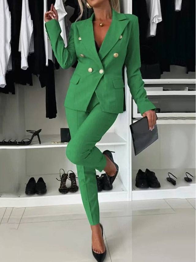 Women's Blazer Suits Long Sleeve Solid Color Fashion Formal