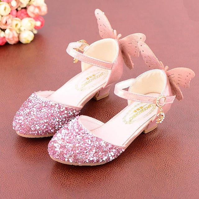 Girls' Ballet Butterfly-Embellished Sparkling Flats –
