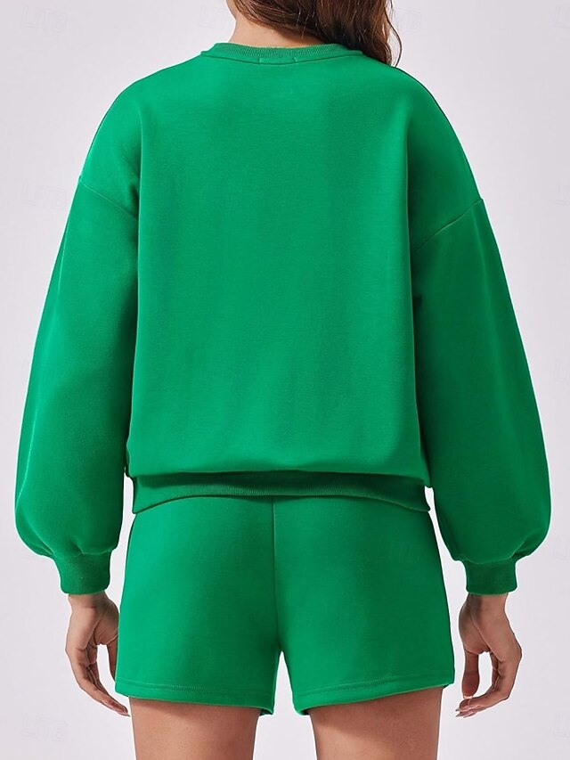 Women's Two Piece Sets Tracksuit Shorts Sets Long Sleeve