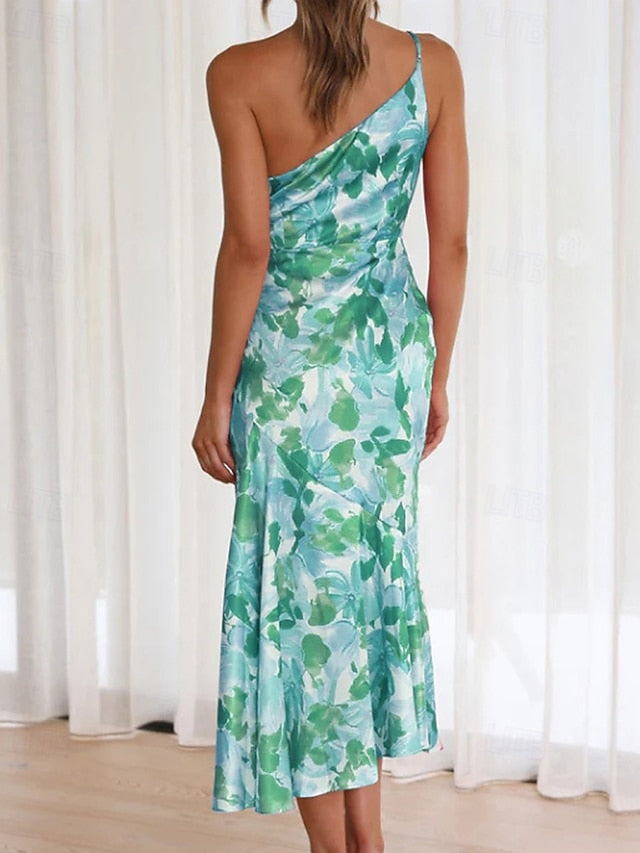 Women's Midi Dress Floral Dress Print Dress Fashion Modern