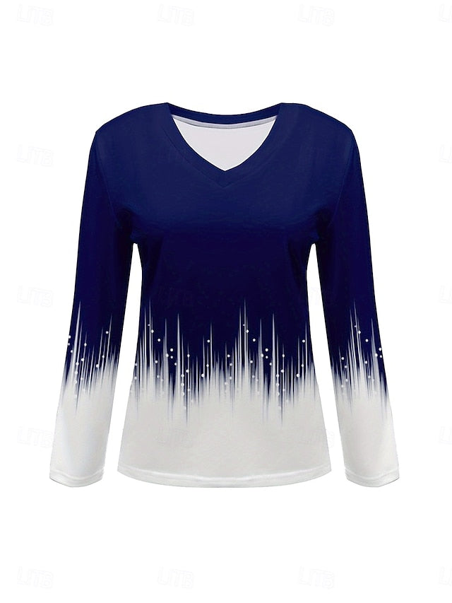 Women's T Shirt Print Ombre Graphic Abstract Vintage