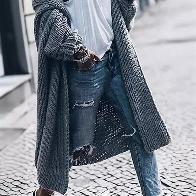 Women's Sweater Cardigan Fashion Streetwear Daily Solid