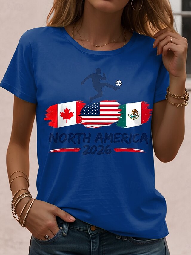 Soccer Women's T Shirt Print Graphic Stylish Classic Casual
