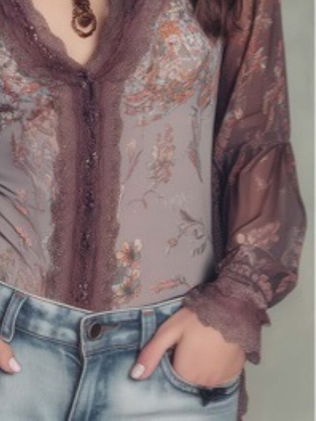 Women's Shirt Blouse Lace Tops Lace Flower Stylish Classic