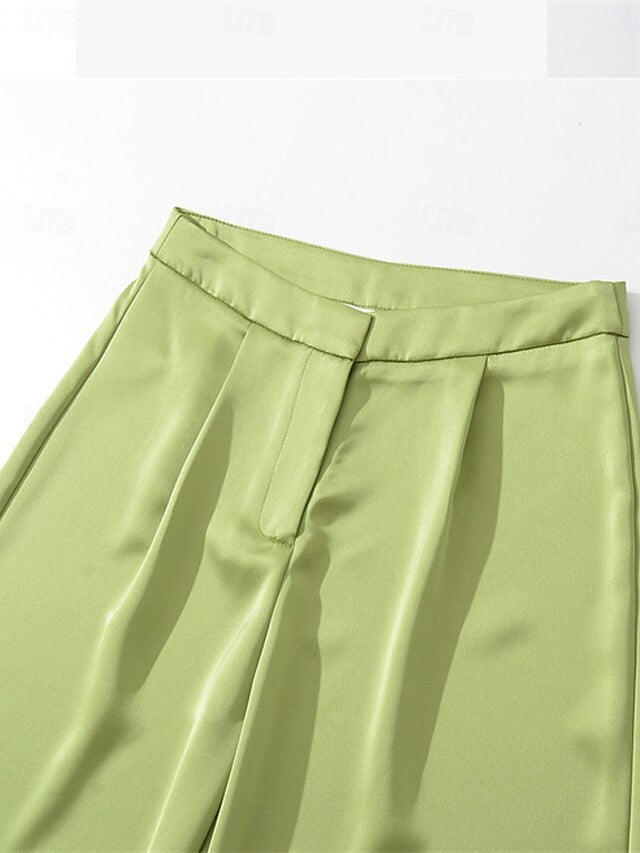 Women's Wide Leg Chinos Straight Elegant Vacation Vintage