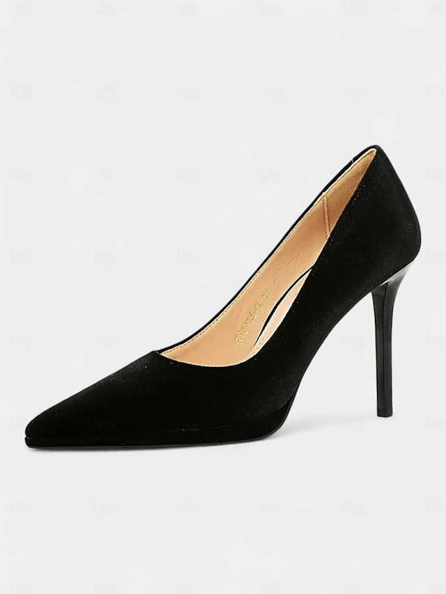 Velvet Burgundy Pumps with and Women's Heel Stiletto