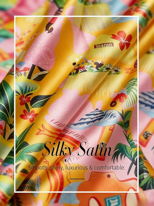 Summer Escape Silky Satin Floral Halter Top