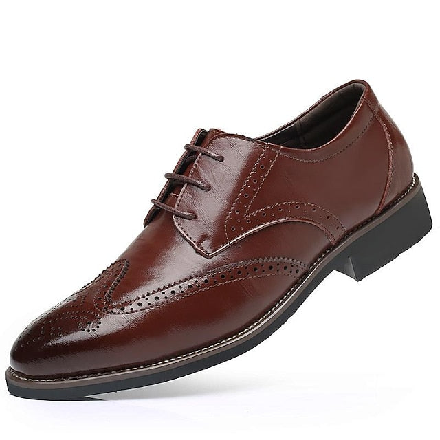 Shoes Blue Brogue with Faux Oxford Men's Classic Leather