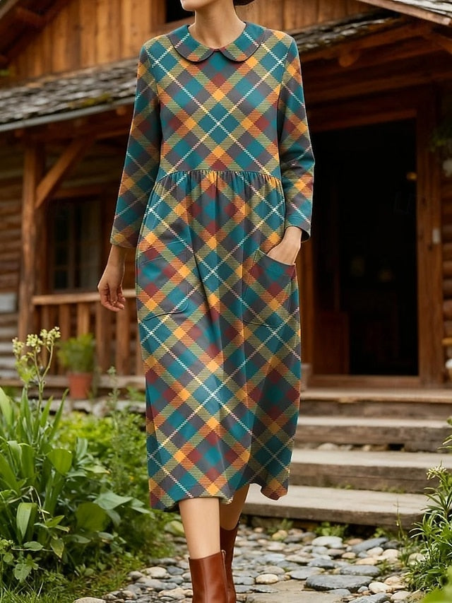 Women's Midi Dress Sheath Dress Pleated Dress Vacation