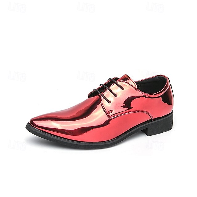 Lace-Up Formal Patent Men Shoes – for Glossy Leather Green